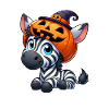 Cute Halloween Zebra Pumpkin Cartoon