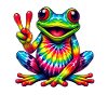 Frog Peace Sign Cute Hippie