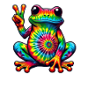 Frog Peace Sign Cute Hippie