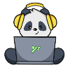 Gaming Panda with yellow headset