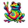 Frog Peace Sign Cute Hippie