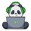 Gaming Panda with green headset