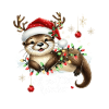 Weihnachtlicher Otter Mit Lichterkette Und