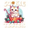Cute Cookie Tester Kitten Illustration