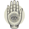 Eye in Hand Mystical Illustration