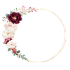 Burgundy, White, Pink, Flower Wreath, Personalizable