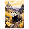 Badger in golden autumn