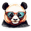 Casual panda head with sunglasses