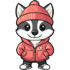 Chien Husky Hiver