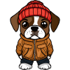 Chien Boxer Hiver