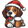 Beagle Dog Christmas Beer
