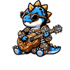 Dinosaur Guitarist Loves Music