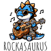Dinosaur Guitarist Loves Music