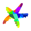 Starfish Diver Rainbow Animals Polygon