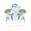 Hustle hard make money skeleton