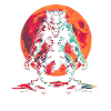 Werewolf Wolf Moon Popart