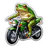 Frog on motorcycle