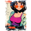 Anime DJ Mädchen mit Schallplatte