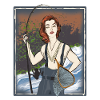 Strong woman fishing