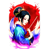 Mystical Geisha - Retro Style