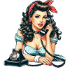 Rockabilly femme compose téléphone cadeau
