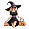 Witch Halloween Woman Pumpkin Gift