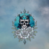 Superbe crâne avec une couronne majestueuse