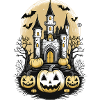 Halloween Castle and Pumpkin