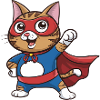Katze im Superhelden-Umhang