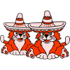 2 Sombrero Hat Katter Mexikansk kultur Vänner