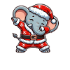 Christmas Elephant Santa Claus Funny