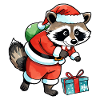 Raton laveur Noël Aquarelles