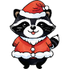 Raton laveur Noël Aquarelles