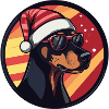 Doberman chien Noël cool