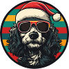 Caniche chien Noël cool