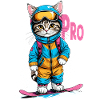 Snowboarding Kitty Pro