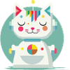 Geometric Robot Cat – Creative Illustration