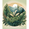 Scenic Botanical Nature Illustration