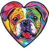 Bulldog Dog Heart Dog Love