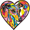 Whippet Dog Heart Dog Love