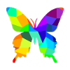 Butterfly Rainbow Animals Polygon