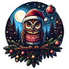 Weihnachtseule im Winterwald