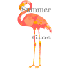 Flamingo design with font