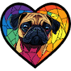 Pug Dog Heart Dog Love