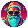 Neon Santa Cool Vibes