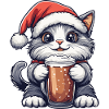 Cat Beer Xmas Christmas