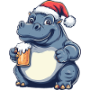 Hippopotamus Beer Xmas Christmas