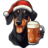 Doberman Dog Beer Xmas Christmas