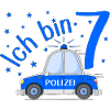 Police Car I' Birthday Blue