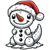 Dino Bonhomme de neige Noël